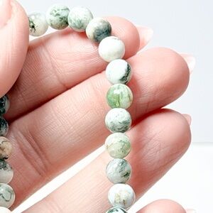 6mm Moss Agate Beaded Stretch Bracelet – 6.0” Natural Stone NWOT